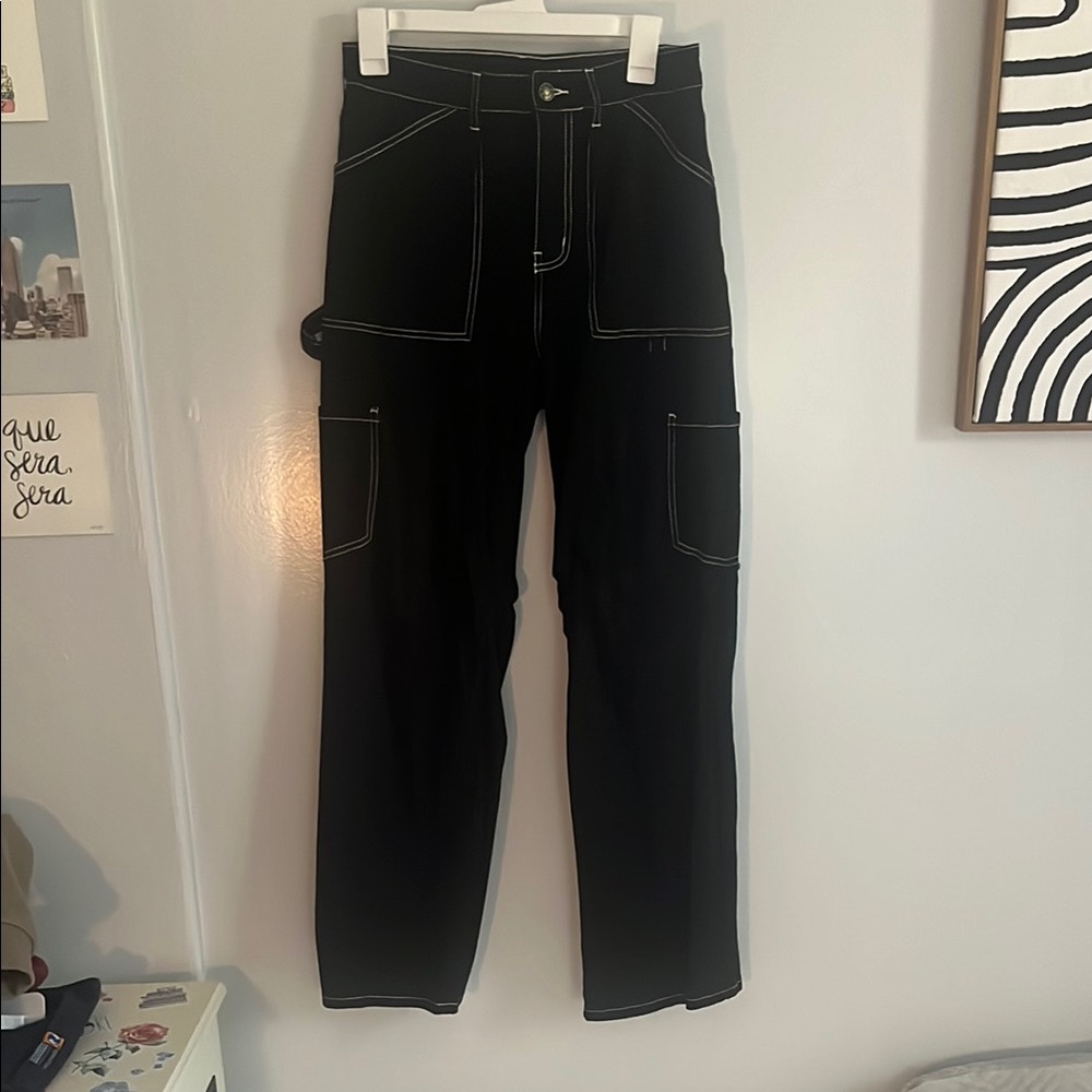 Black Women’s Pants with White Stitching